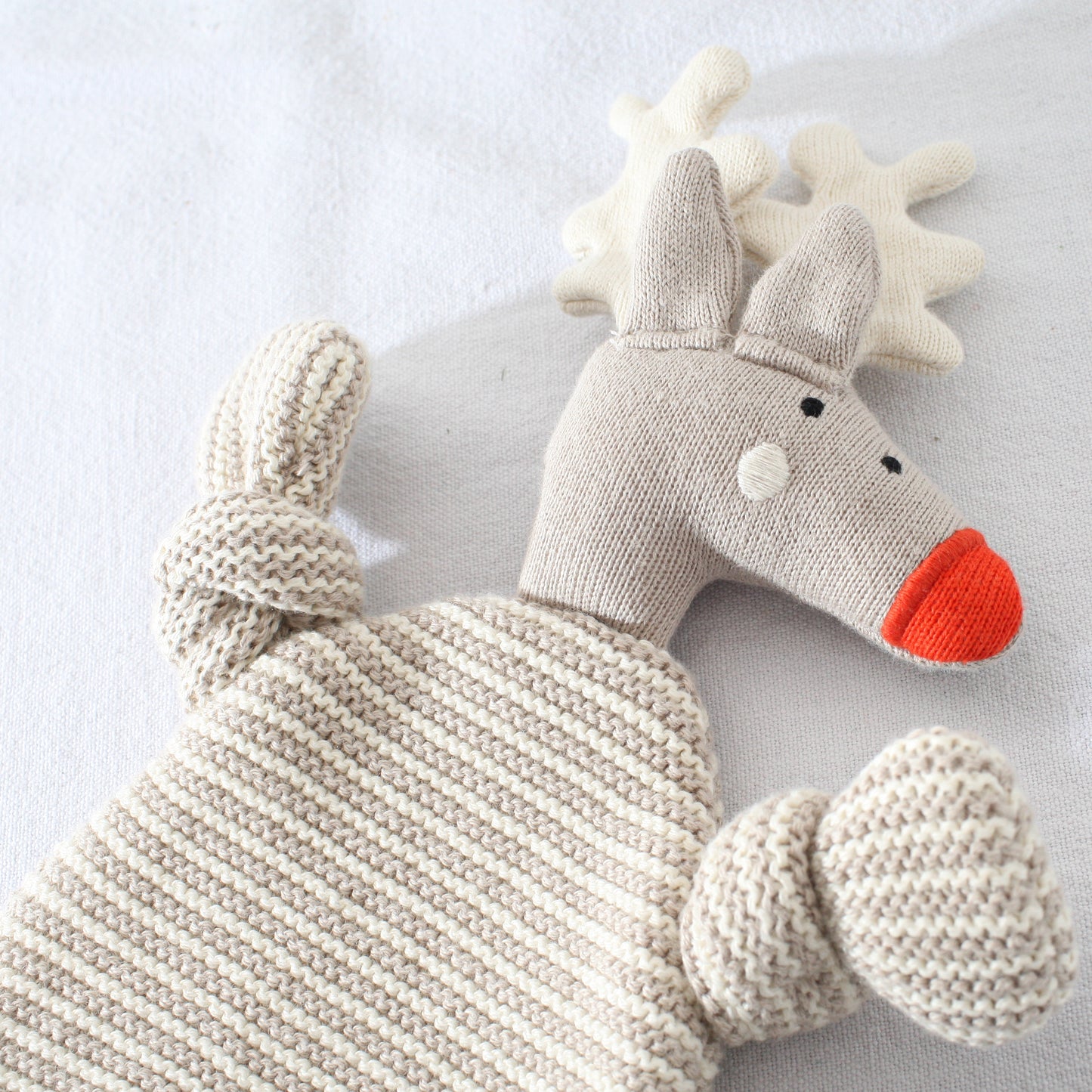 Reindeer Knitted Baby Comforter